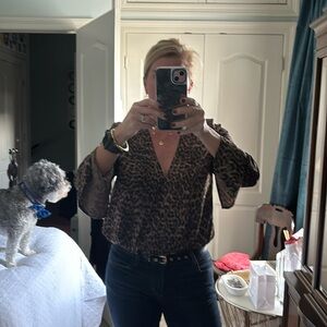 Leopard body suit good American silk and cotton